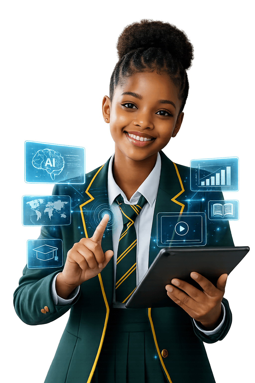 Student studying at her desk